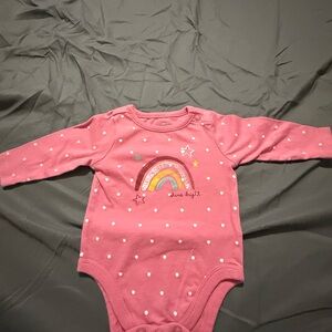 Garanimals Pink Polka Dot Bodysuit with Rainbow